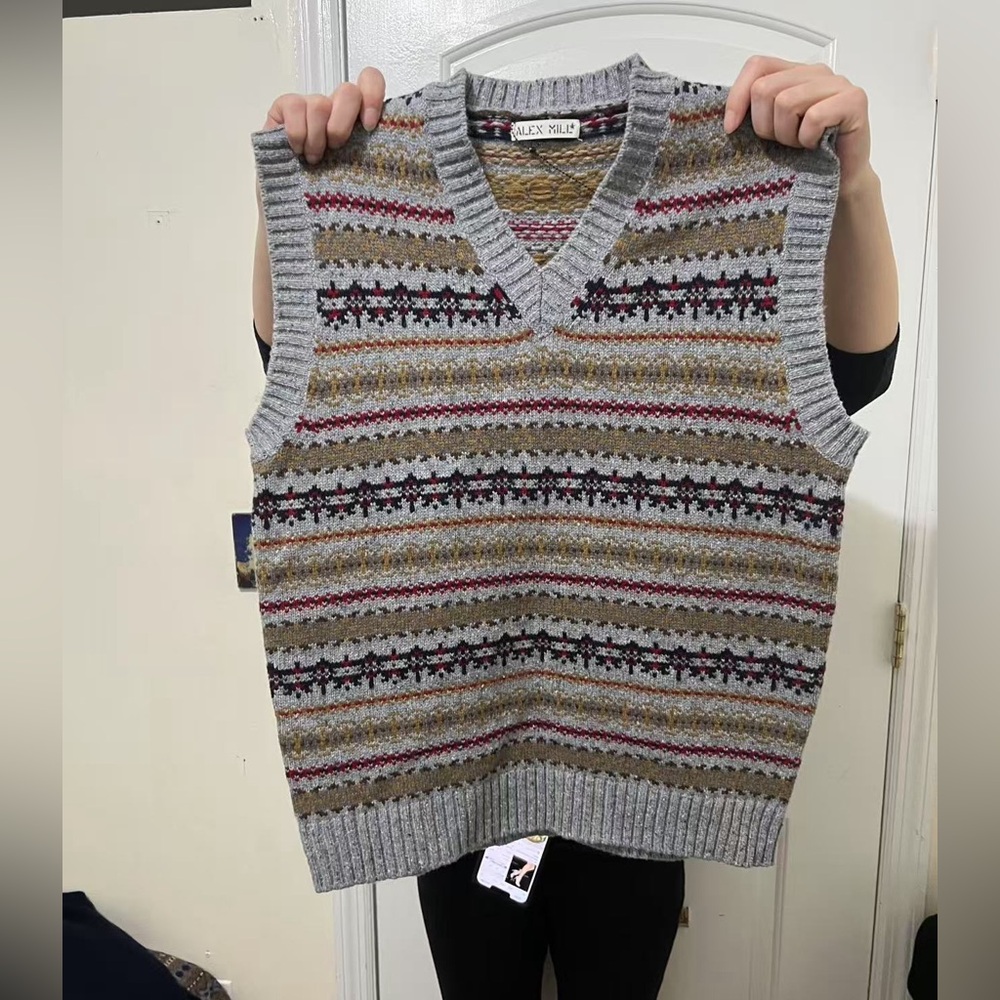 Alex Mill Men‘s Wool Multicolor Striped Sweater Vest